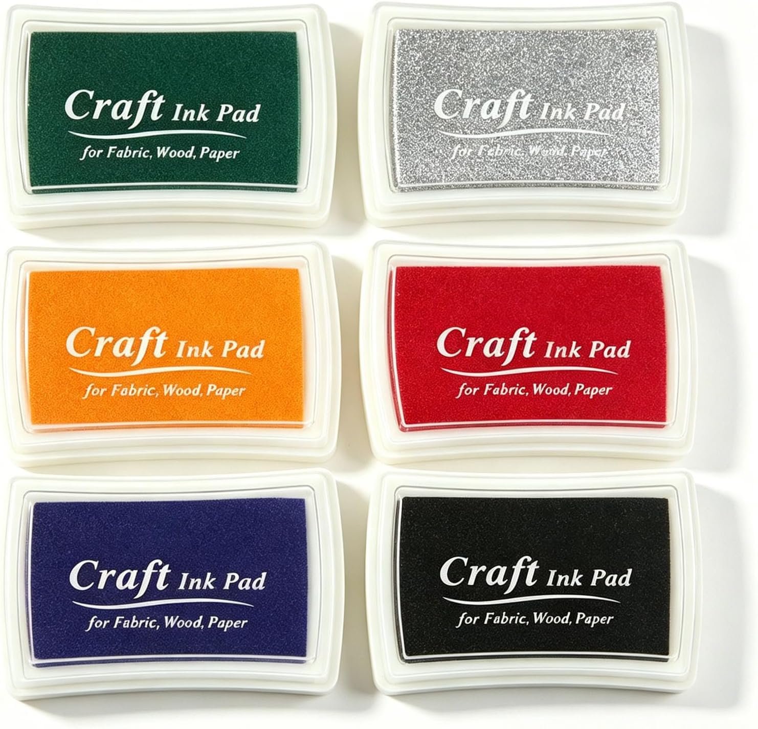 6 Pcs Craft Ink Pads Set, Washable Stamp Pads for Kids