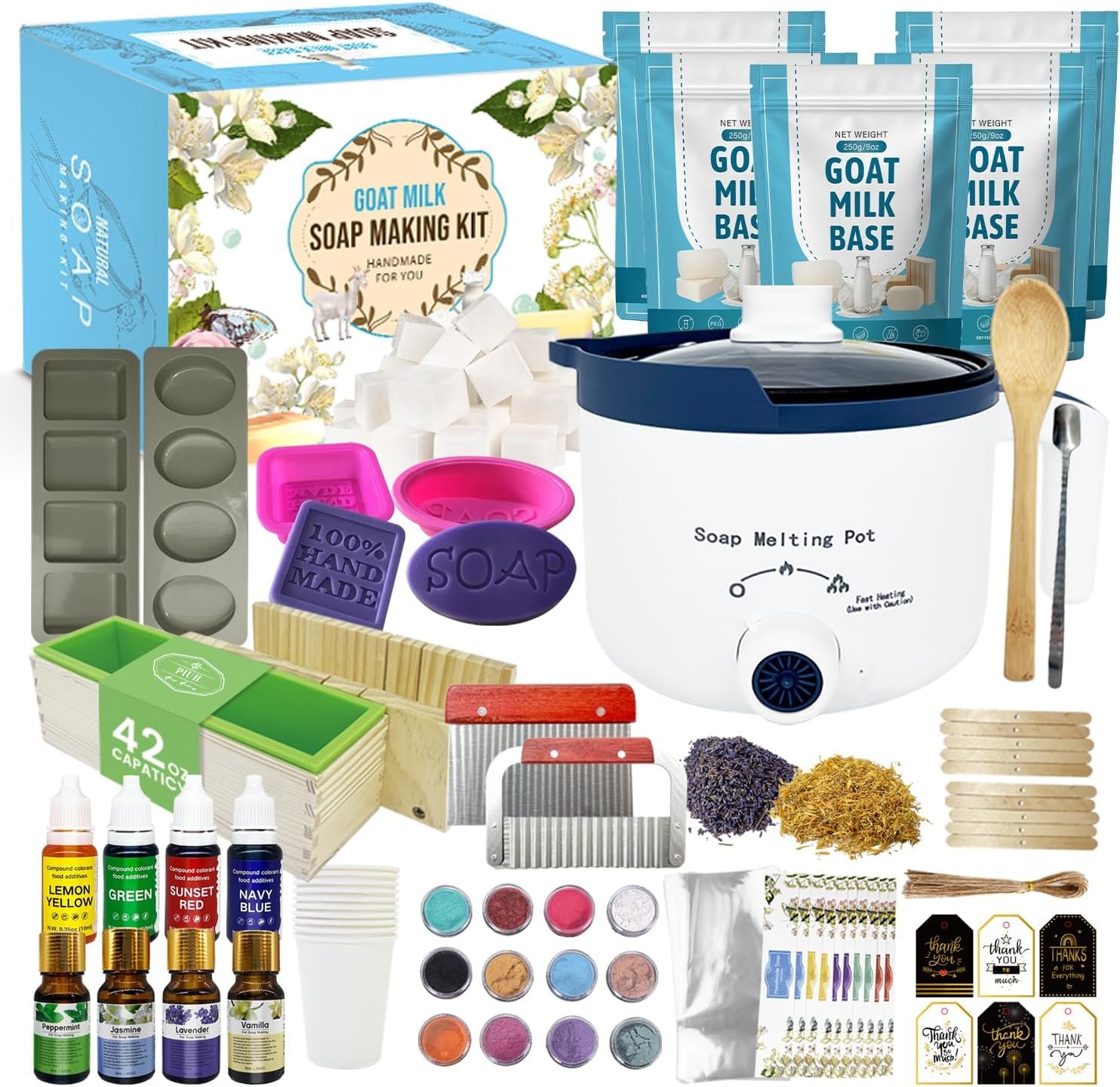 PIUH Premium Goat Milk Soap Making Kit with Soap Melter for Adults DIY Soap