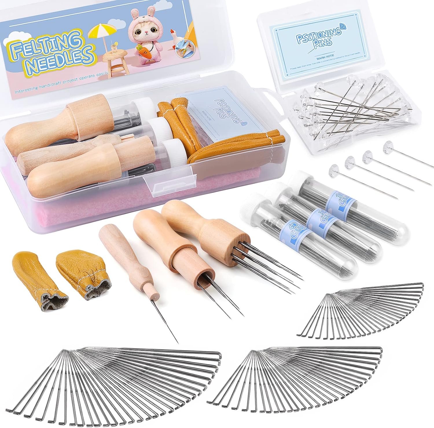Mayboos 132 Pcs Felting Needles Wool Felting Supplies, 3 Sizes