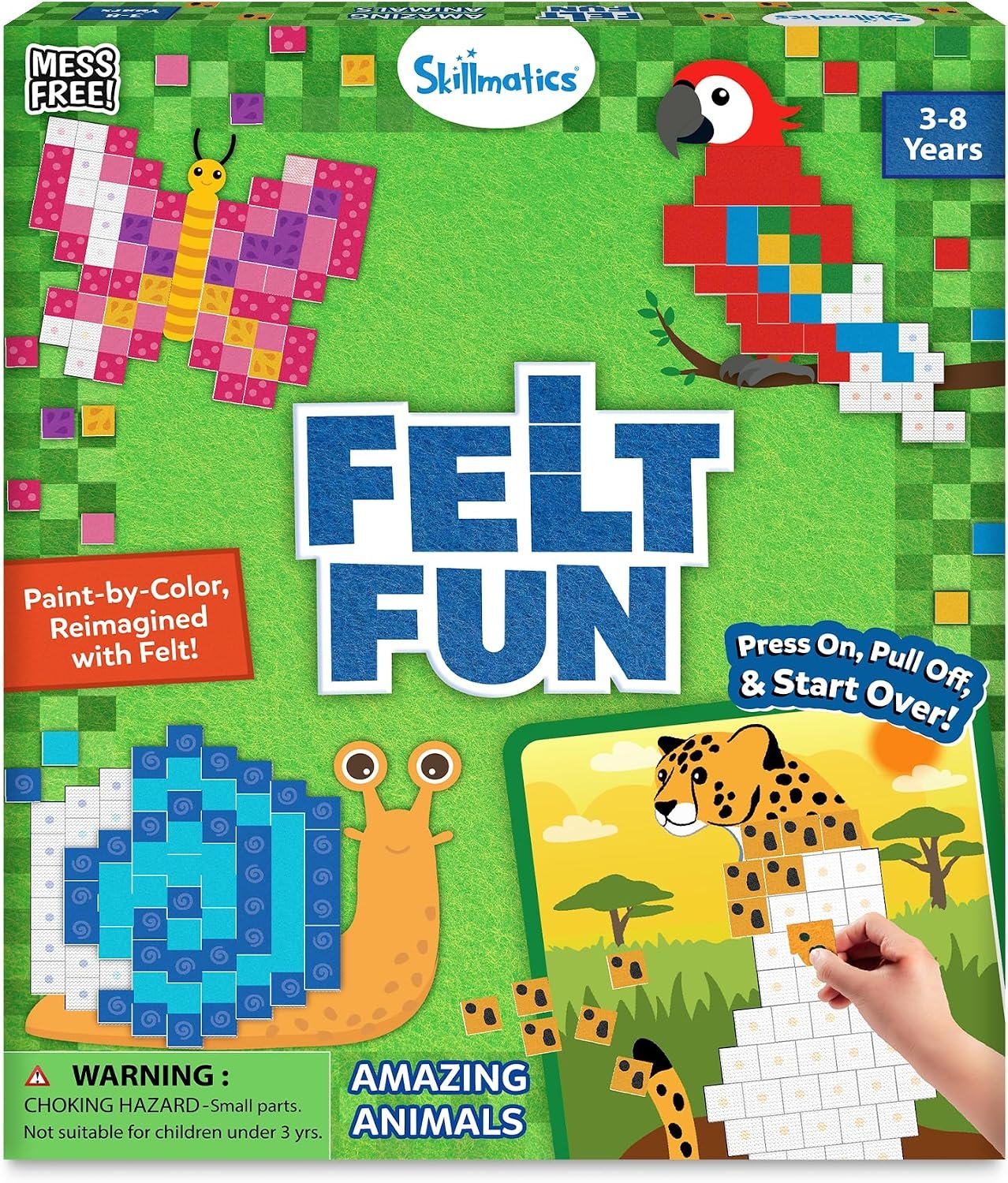 Skillmatics Felt Fun – Animals, Mosaic Art & Craft Activity, Gift for Kids
