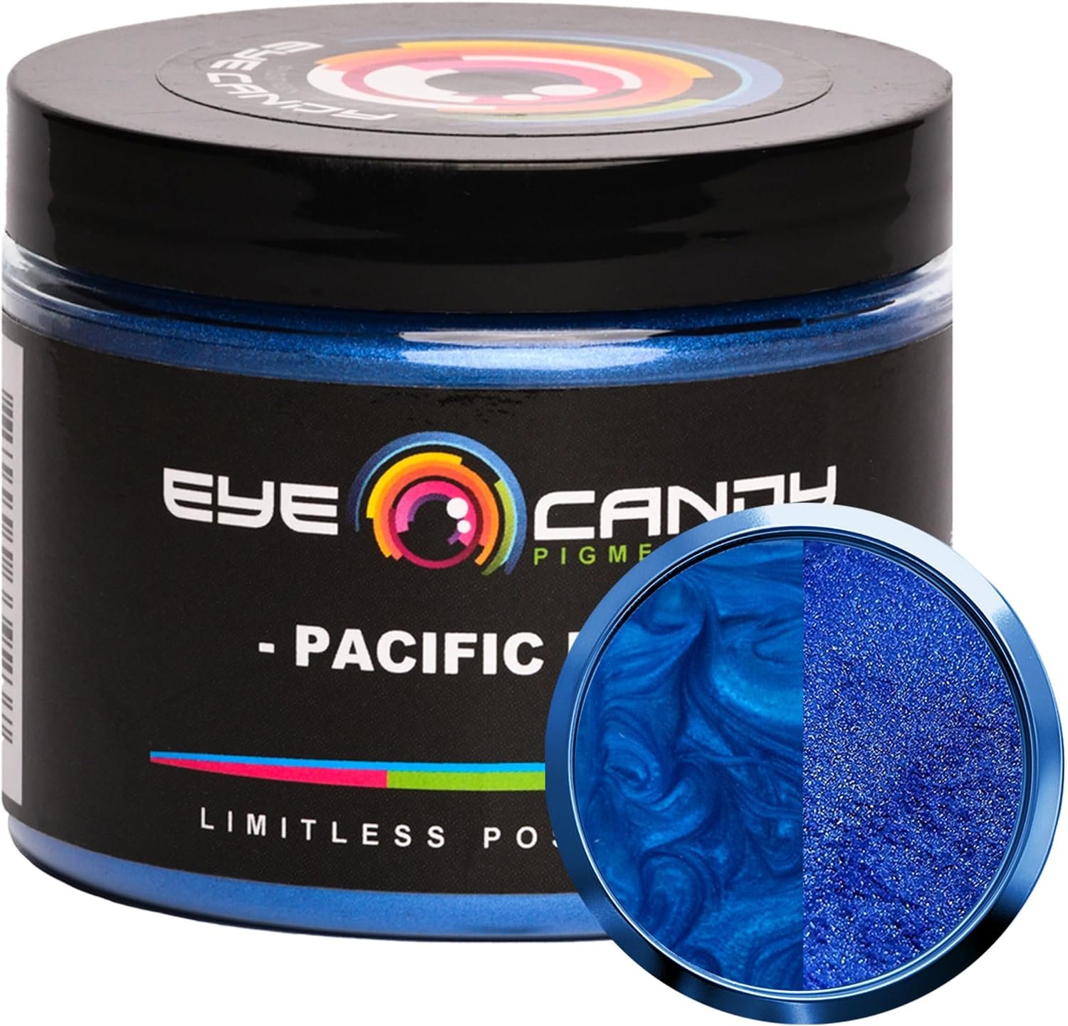 Eye Candy Pigments Premium Blue Mica Powder – Pacific Blue (50gr) – for Epoxy, Resin, Soap, Paint, Woodworking, Acrylic Pouring, Bath Bombs, Fishing Lures – DIY Arts and Crafts Additive