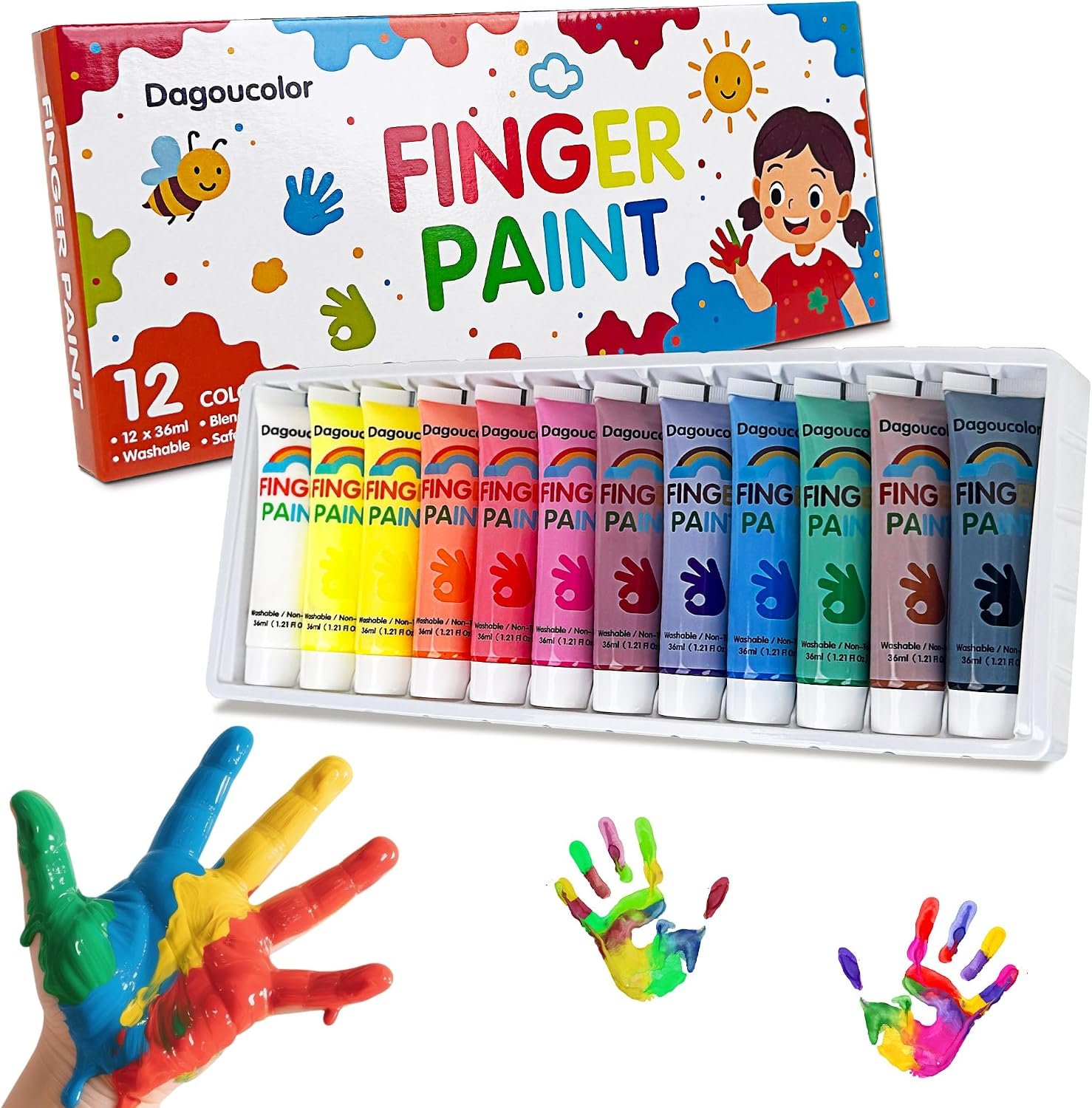 Finger Paint Set, 12 Colors*36ml