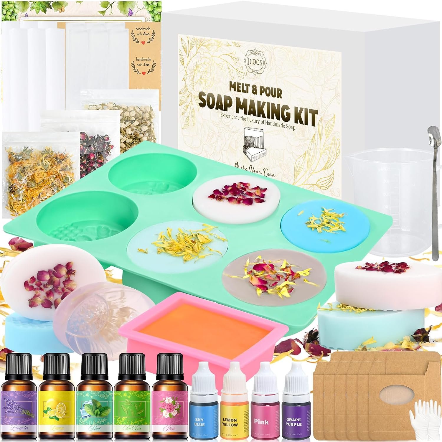 Jcoos Soap Making Kit, Complete DIY Soap Making Kit for Kids Adults