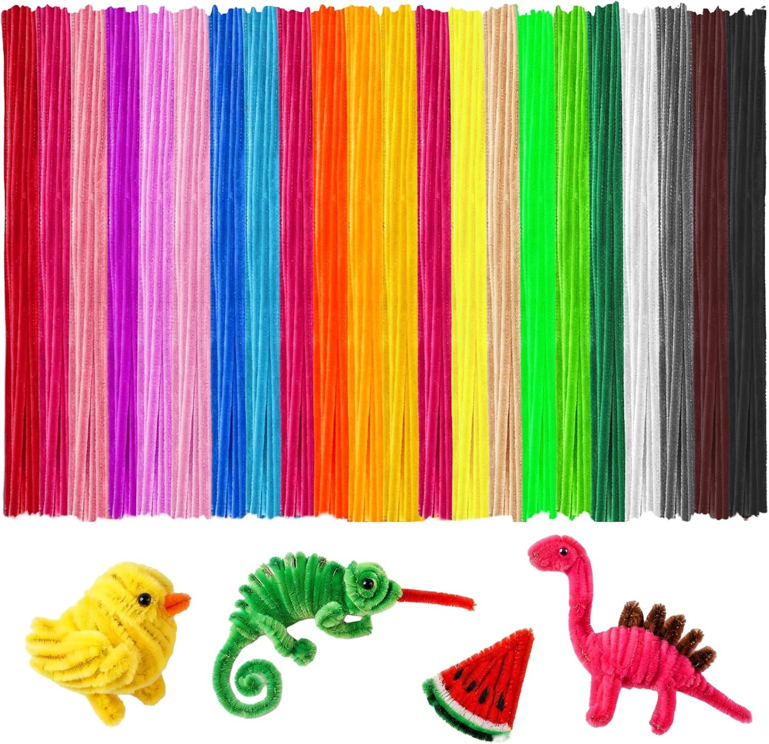 Pipe Cleaners Bulk Craft,200PCS Multicolor Arts & Crafts Supplies Chenille Stems,School Supplies Kids Toys for Ages 8-1,Pipe Cleaner Flower Kit Crafts for Adults,Christmas Decorations/Home Decor Gift