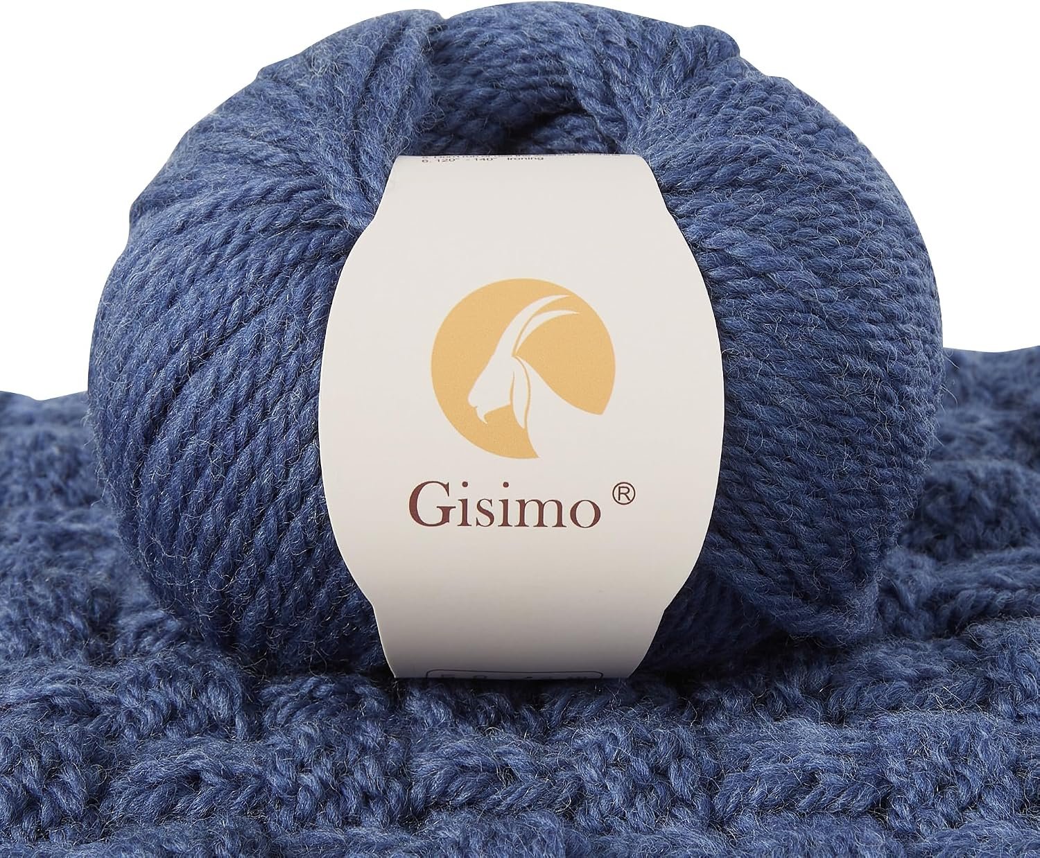 100% Merino Wool Yarn, 3-Ply Luxurious and Soft Yarn for Hand Knitting & Crocheting (Navy Blue, 1Ball)