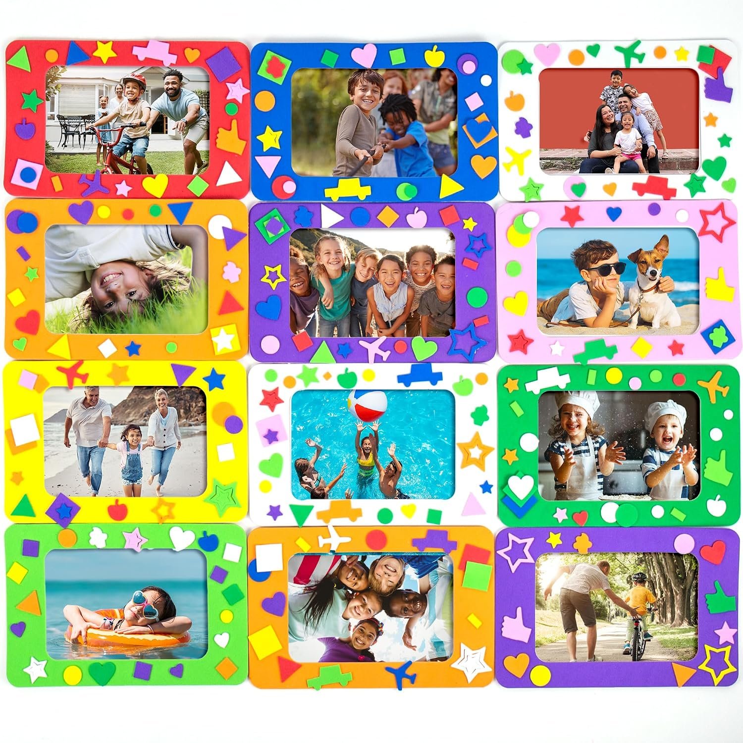 Horizon Group USA Foam Picture Frame Craft Kit, 12 Pack