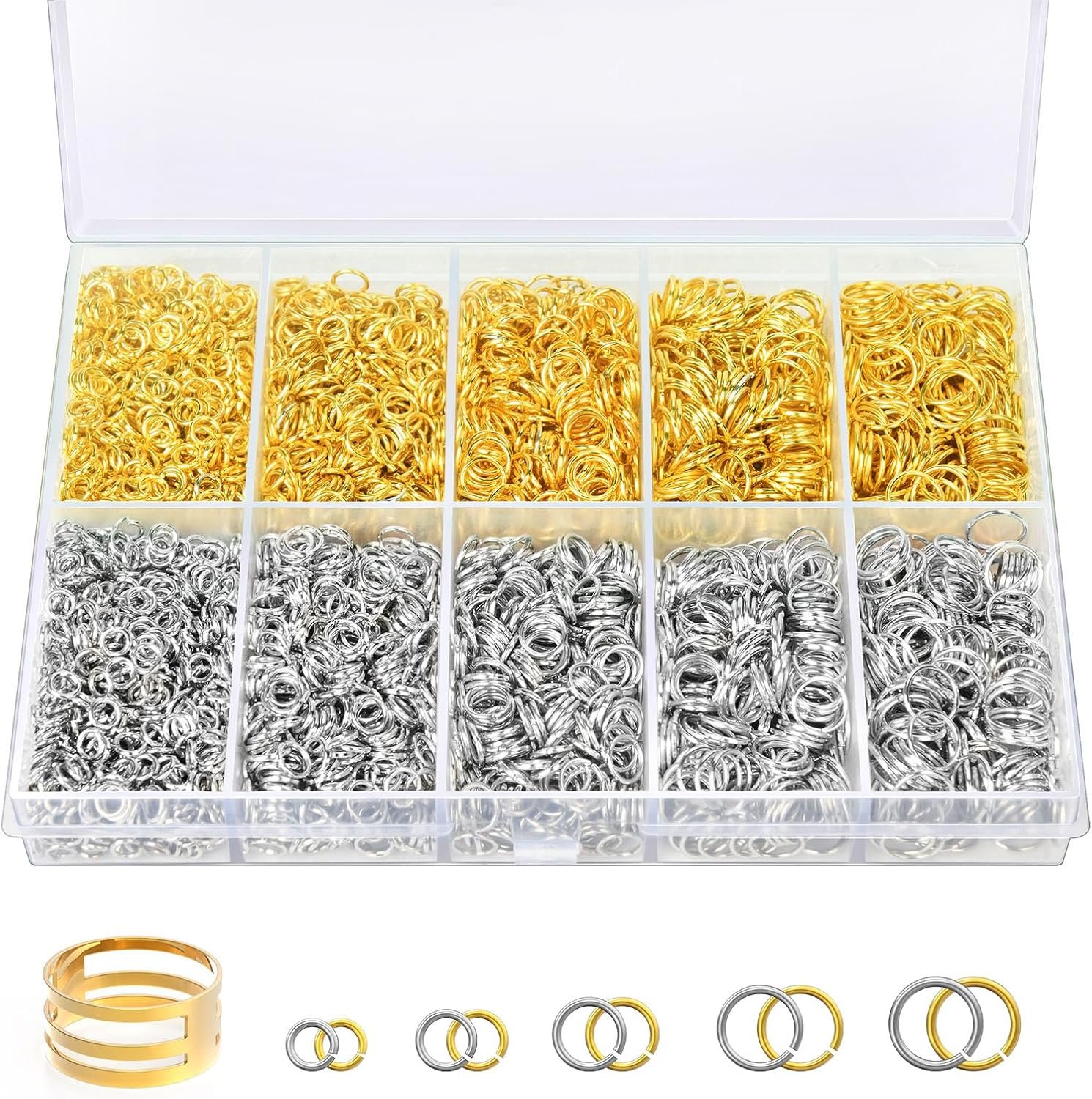4600 Pcs Jump Rings for Jewelry Making Supplies, Keychain Making Kit
