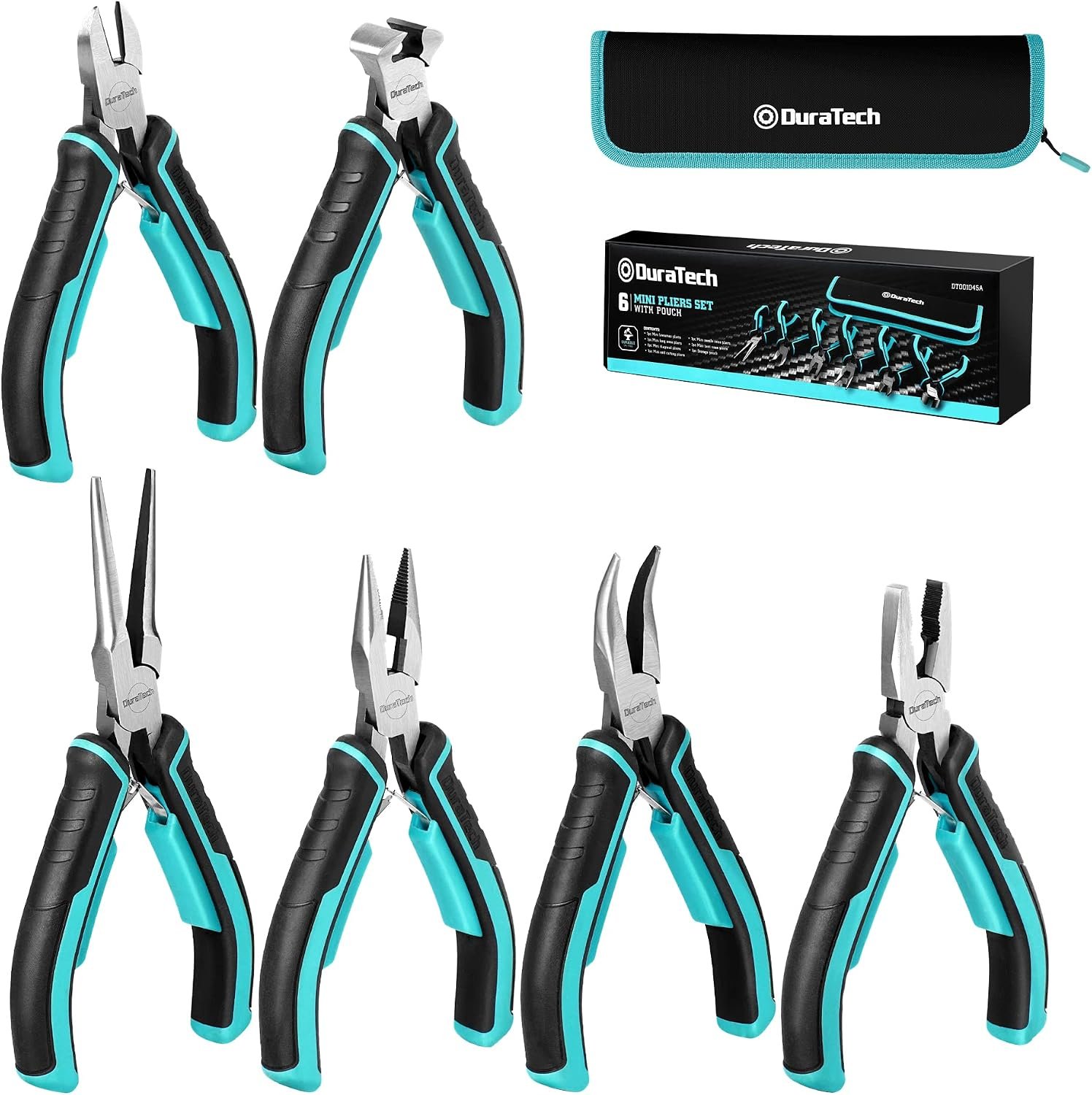 DURATECH Mini Pliers Set, 6PCS Jewelry Pliers Set, CRV Construction
