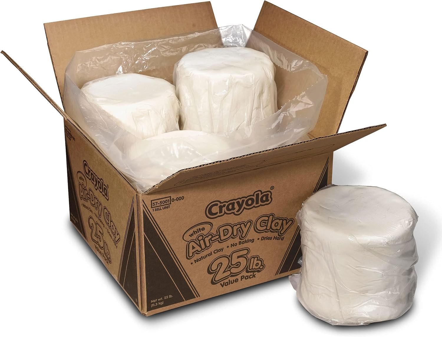 Crayola Air Dry Clay for Kids – White, 25lbs, Teacher Wishlist Supplies, Classroom Must Haves, Bulk Modeling Clay for Kids, No Bake, Sculpting & Molding Material