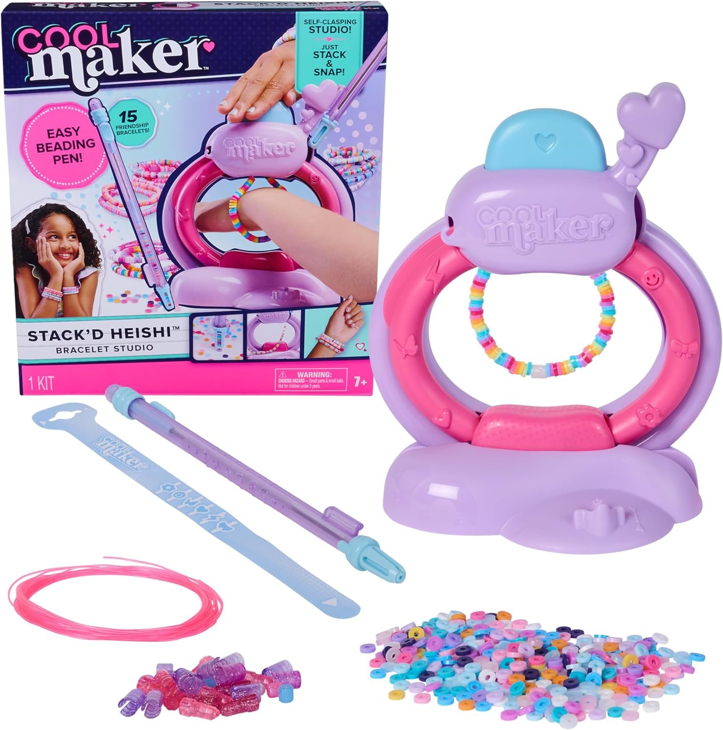 Cool Maker Stack’d Heishi Studio Bracelet Making Kit, Ages 7+