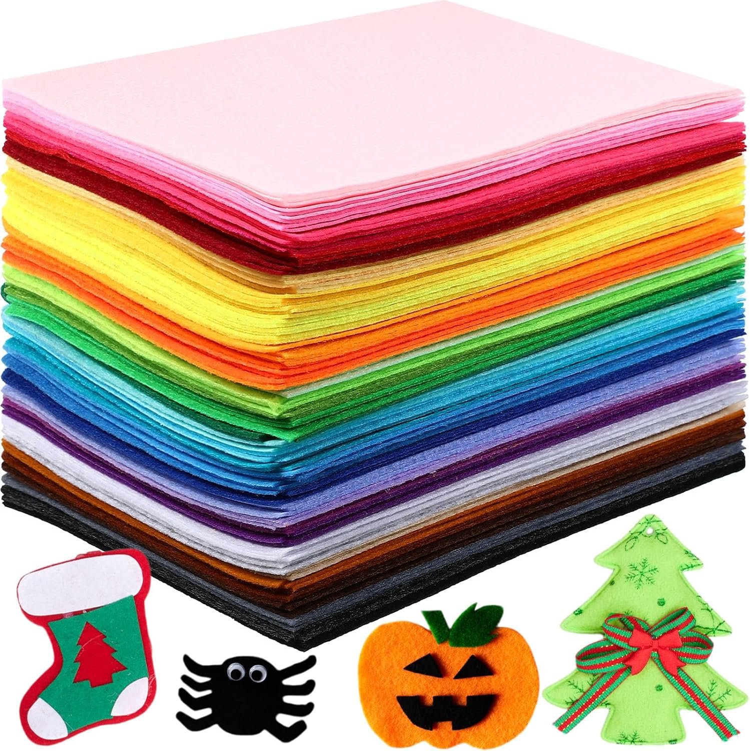Reginary 120 Pcs 12 x 8 Inch Felt Sheets Bulk for Craft 40 Assorted Color