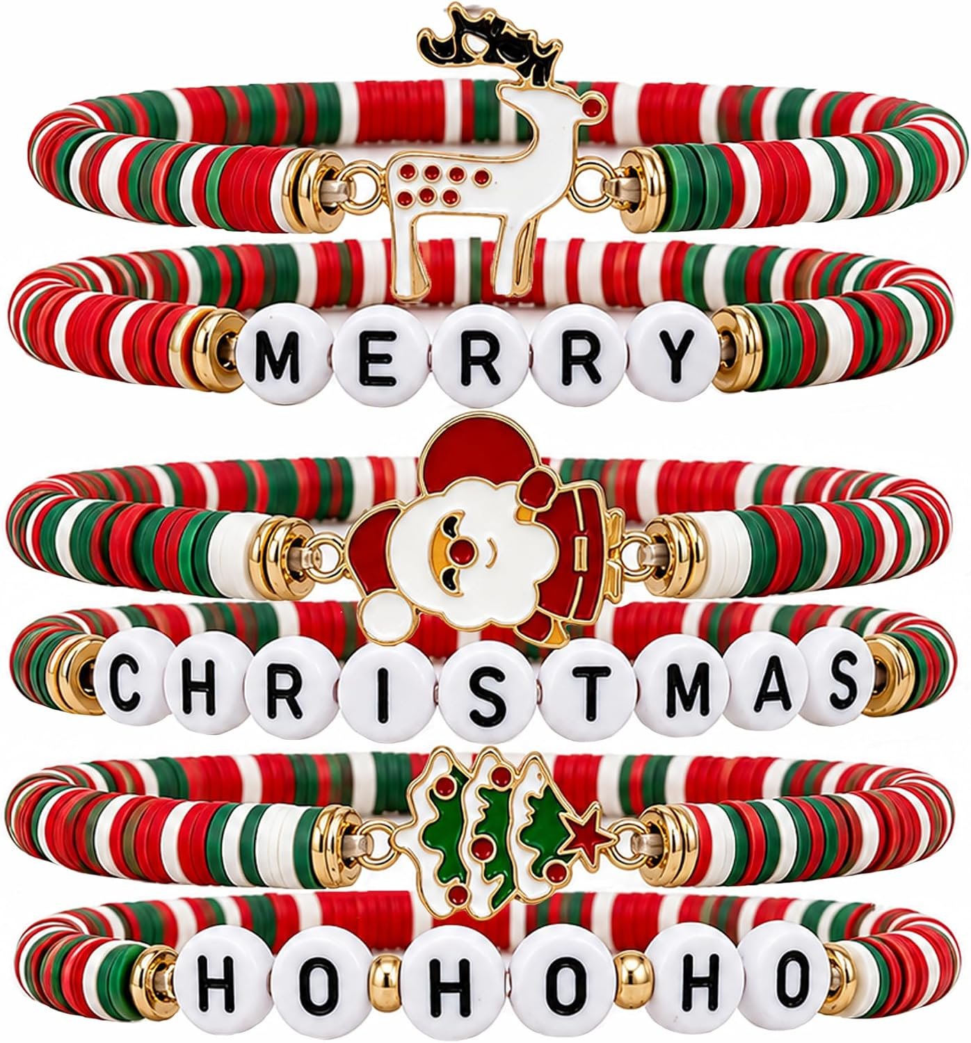 OHOME Stocking Stuffers – 6 Pack Christmas Bracelets for Women Girls Adults