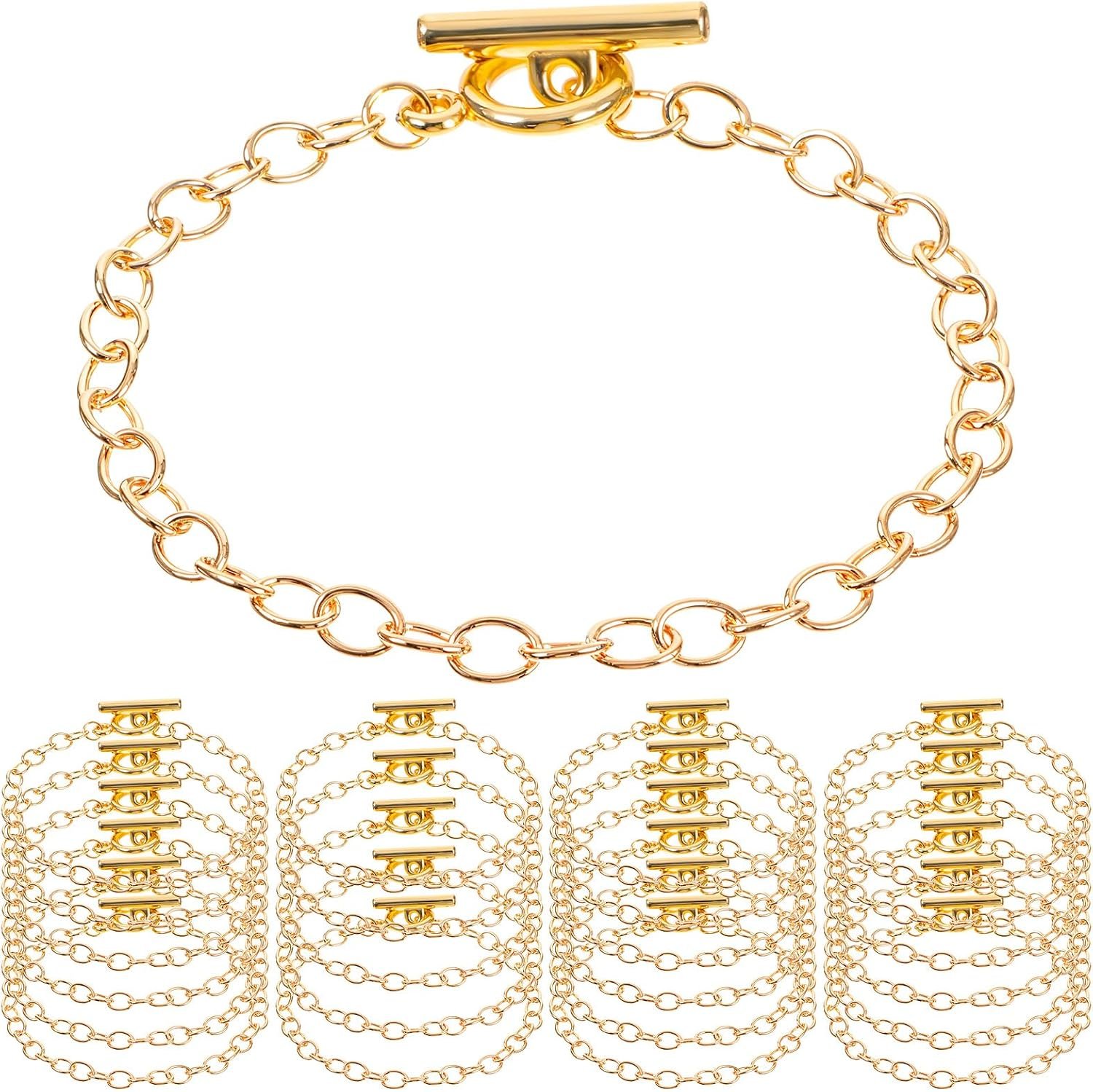 24Pcs Charm Bracelets Chain, Bracelet Chains for Jewelry Making