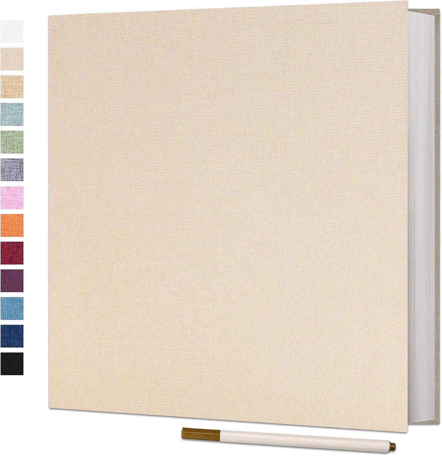 Vienrose Large Self Adhesive Scrapbook 60 Pages 13 x 12.6 in Beige