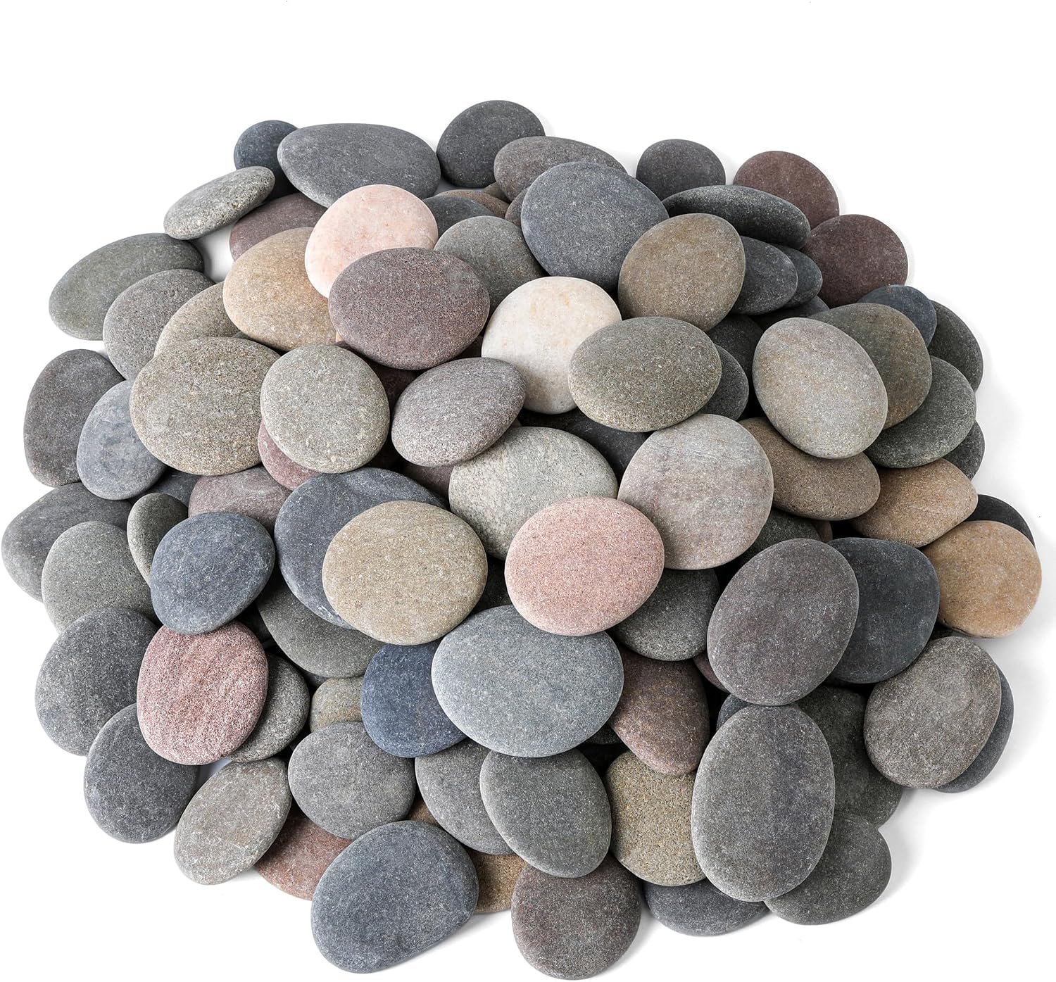 ROCART 100 PCS Large 2.10-3.30″ Smooth Natural River Rocks for Painting, Flat Painting Rocks & Craft Stones for Arts, Kindness Rocks, Garden & Classroom Projects