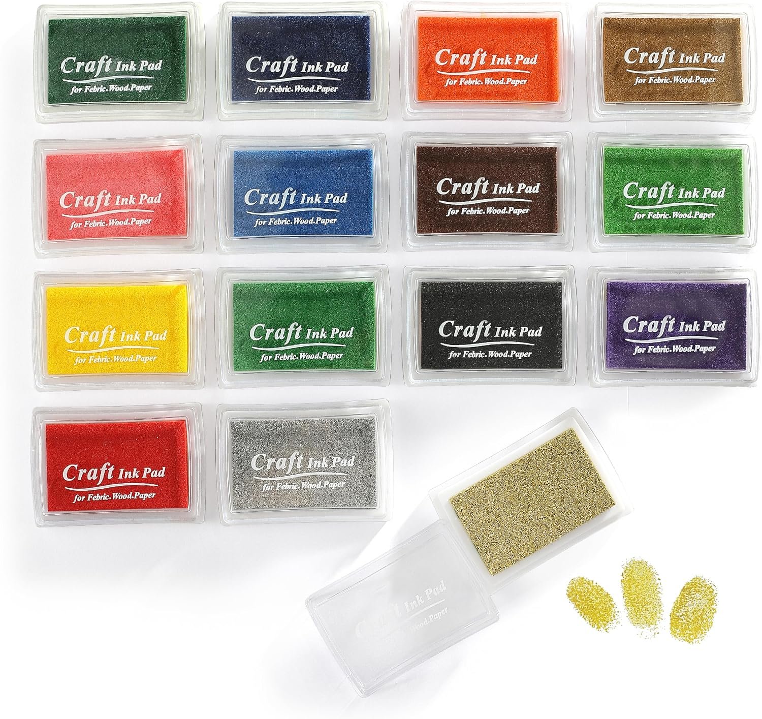 15 Vibrant Colors Ink Pads for Stamps, OLULU Craft Ink Pad Set, Stamp Ink Pad for Rubber Stamps, DIY Crafts, Card Making, and Scrapbooking
