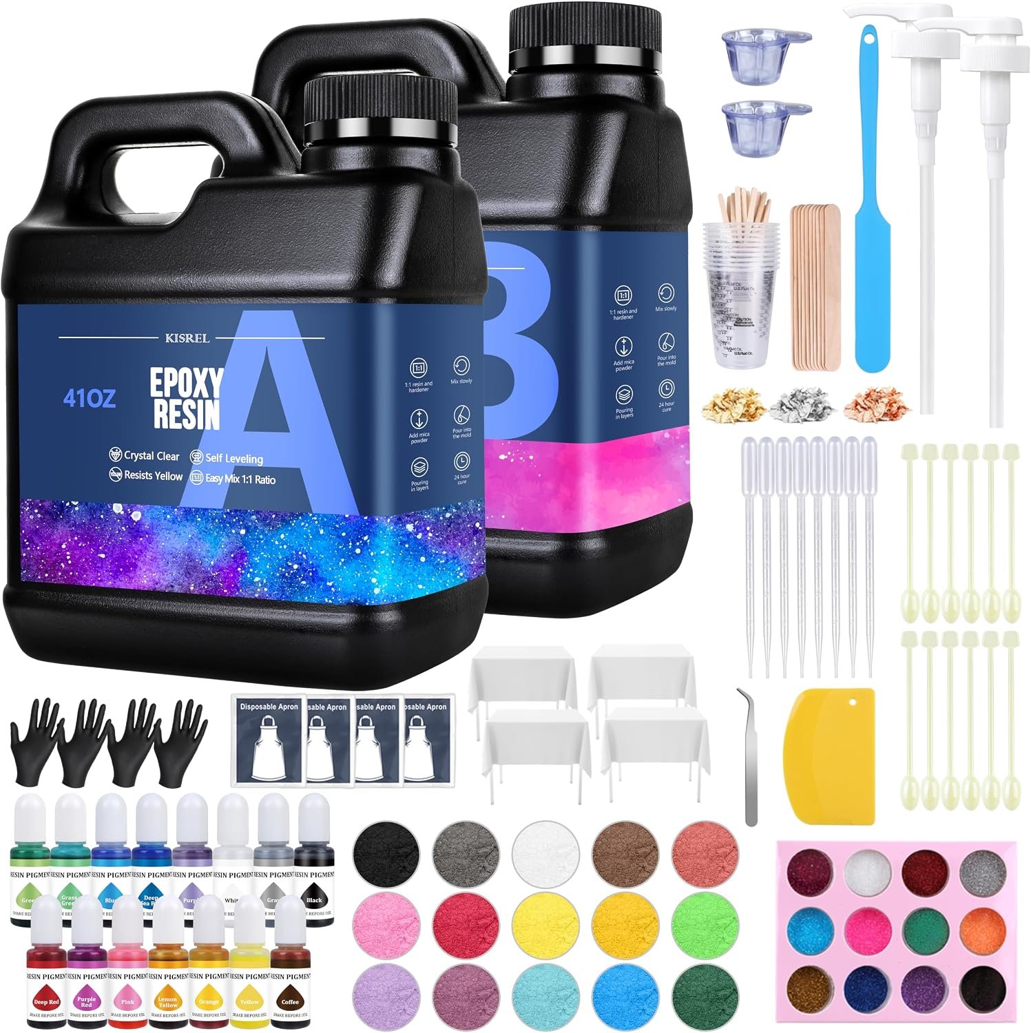 KISREL Epoxy Resin Kit 82OZ, Crystal Clear No Yellowing Resin for Craft