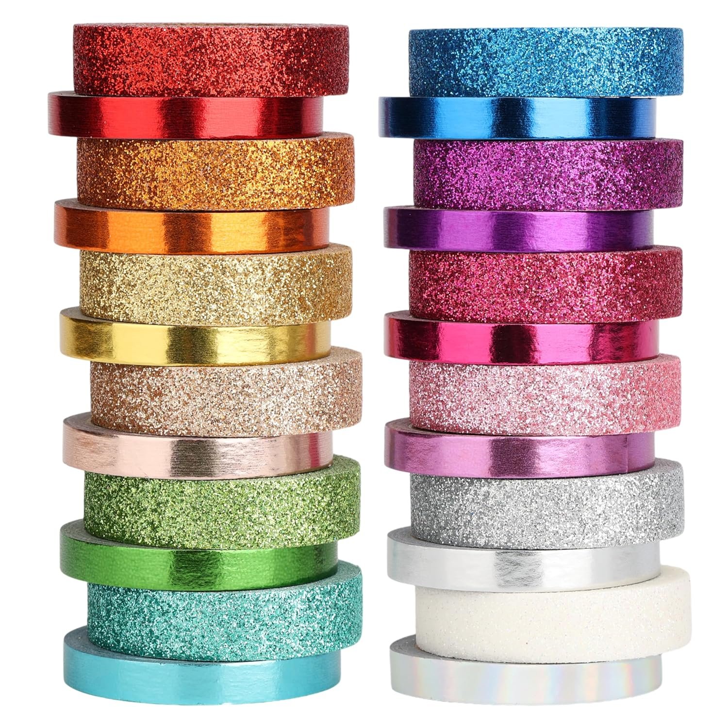 Mr. Pen- Glitter Washi Tape Set, 24 Rolls, 6mm/10mm