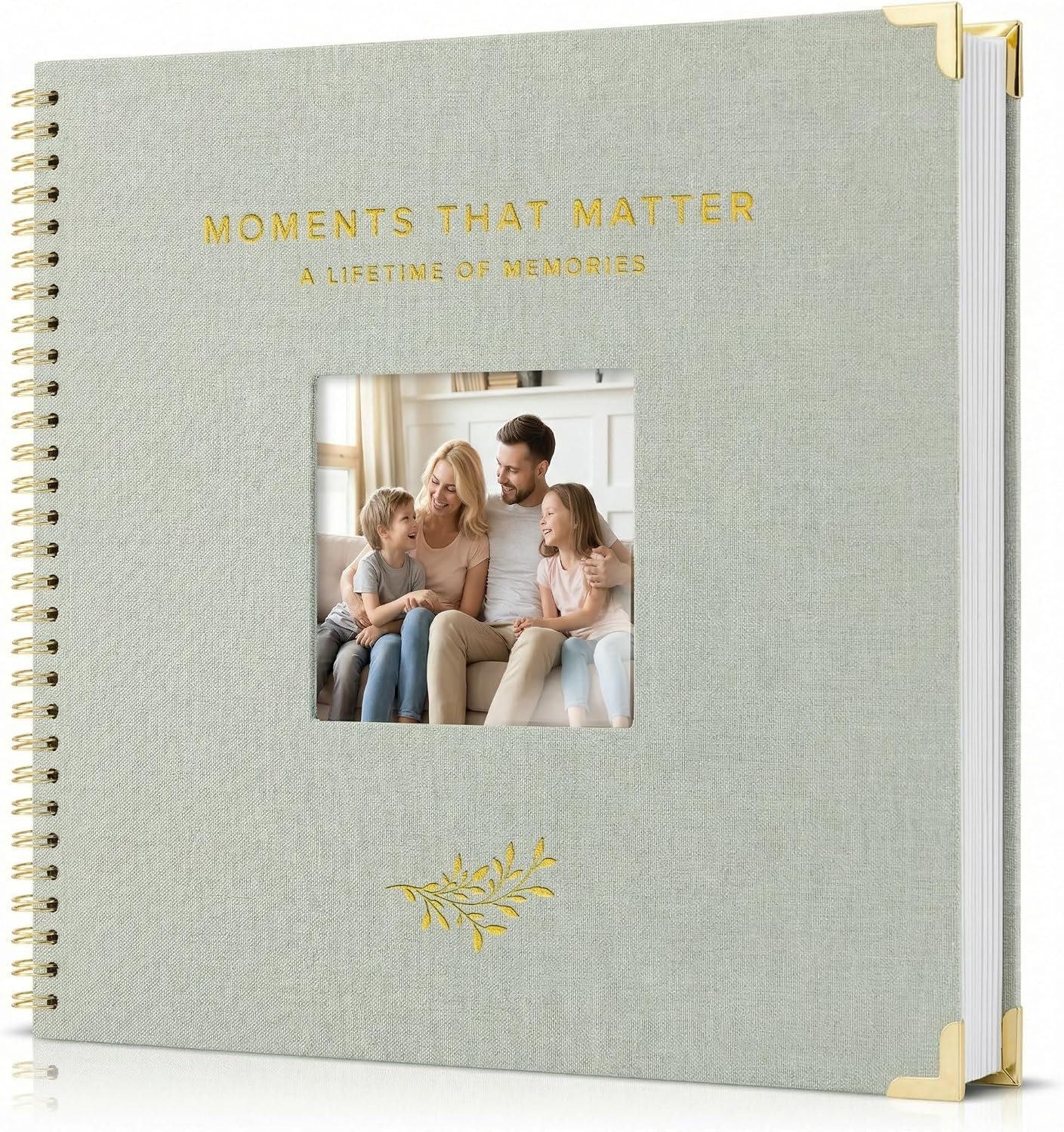 Beautiful Linen Scrapbook Photo Album 10″x10″ – 40-Page Blank Guest Book
