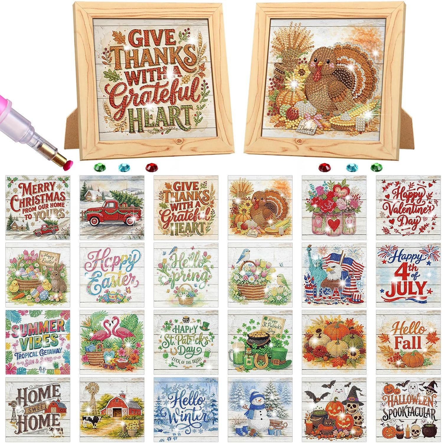 Trandraft Holiday Small Diamond Art Kit for Adult, Retro