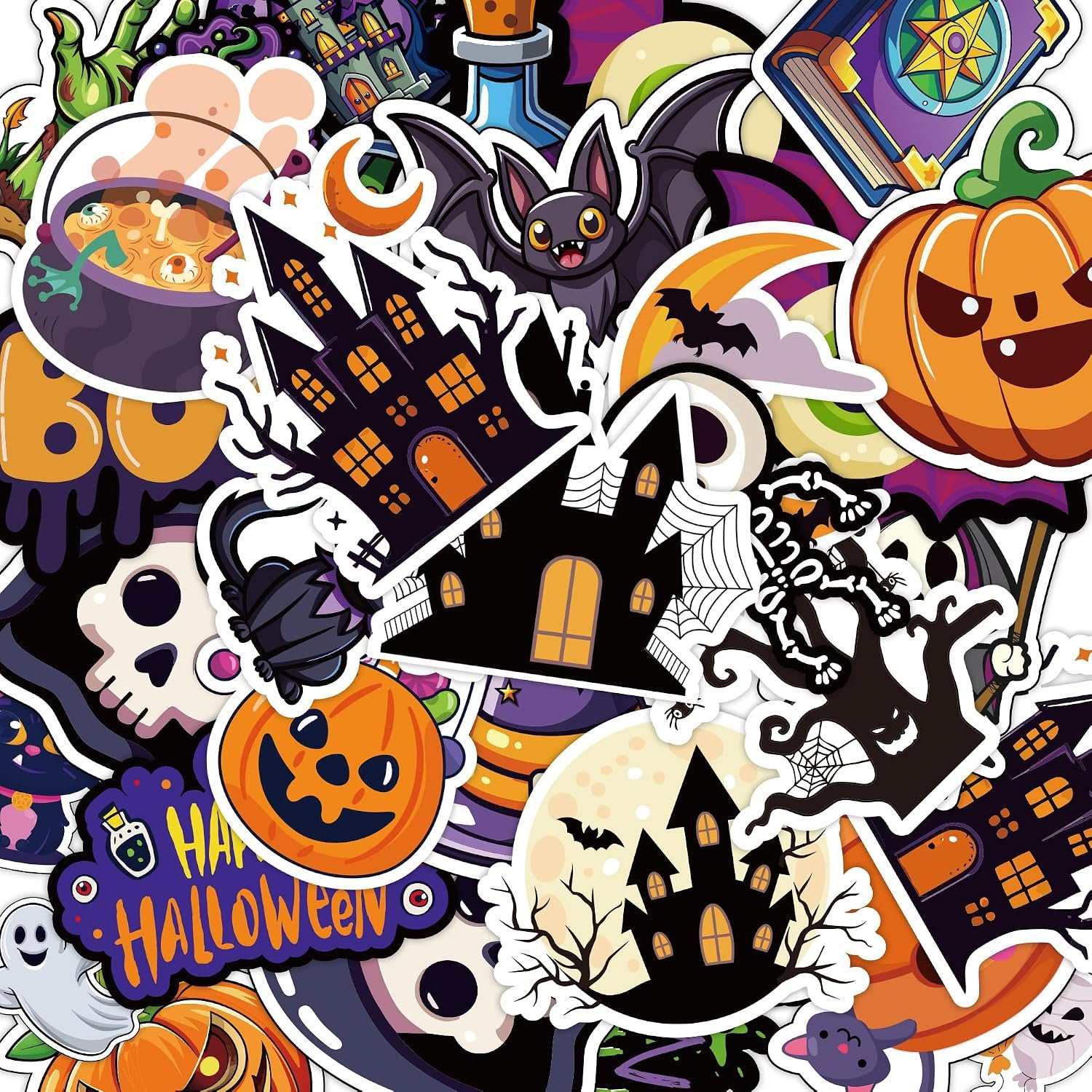Halloween Decorations – 100 PCS Halloween Stickers | Halloween Party Favors – Halloween Games Toys Gifts Party Supplies – Crafts Accessories Treats Bulk for Classroom Decor