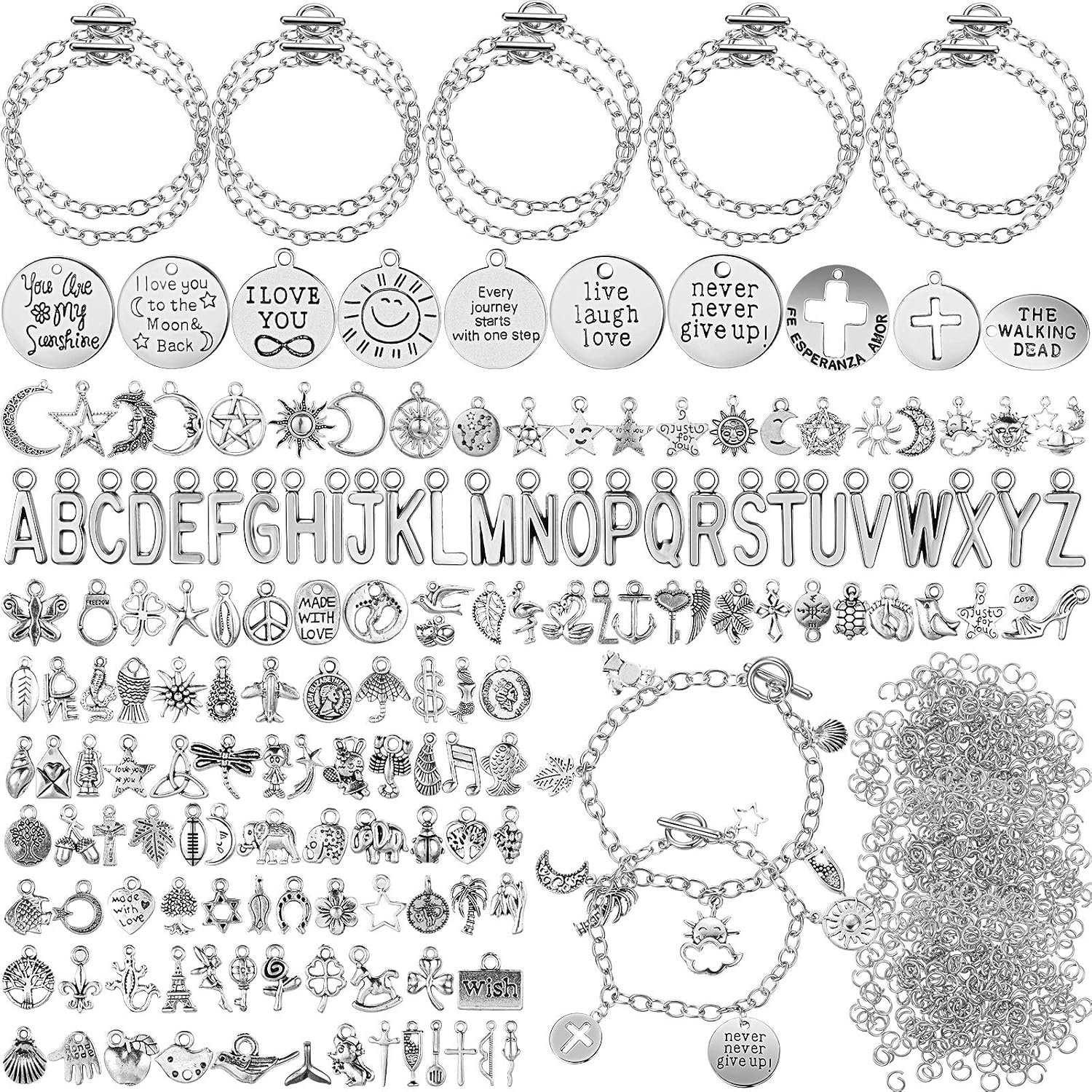 Highergo 469 Pcs Bracelet Making Kit, Chain, Charms, Jump Rings