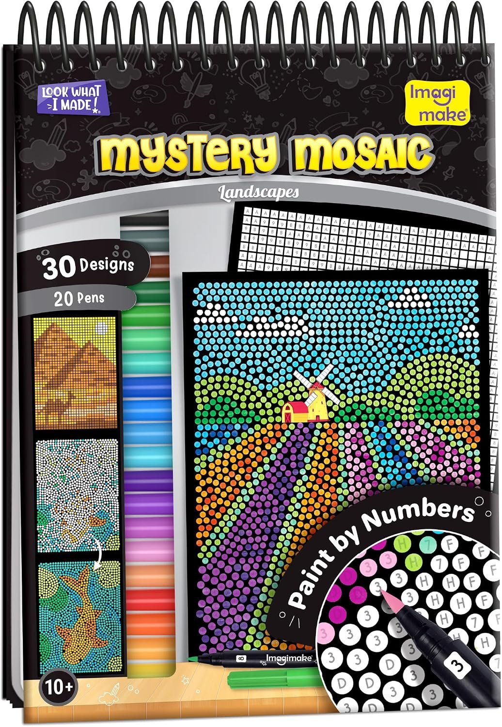 Imagimake Mystery Mosaic – Landscapes, Paint by Number Art Kit for Kids